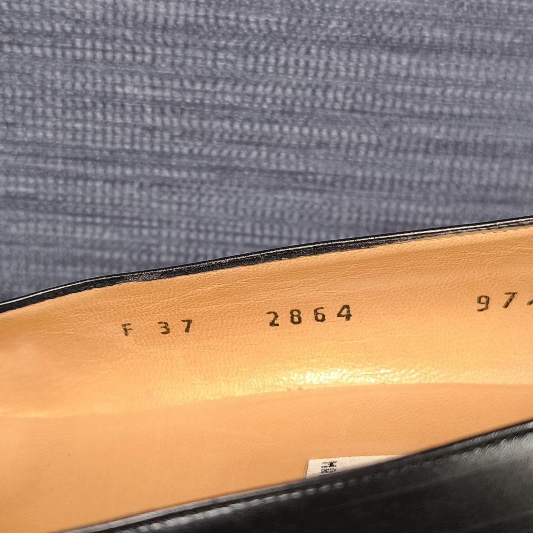 極美品【CELINE】ビットローファー 37 アーモンドトゥ黒 レザー 太ヒール