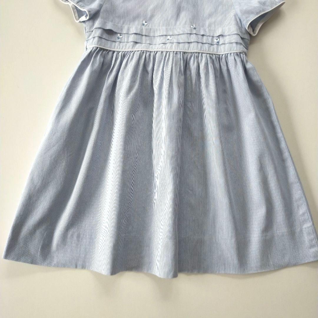 美品★100cm familiar ファミリア 襟付きストライプ半袖ワンピース 美品☆110cm familiar ファミリア 襟付きストライプ半袖