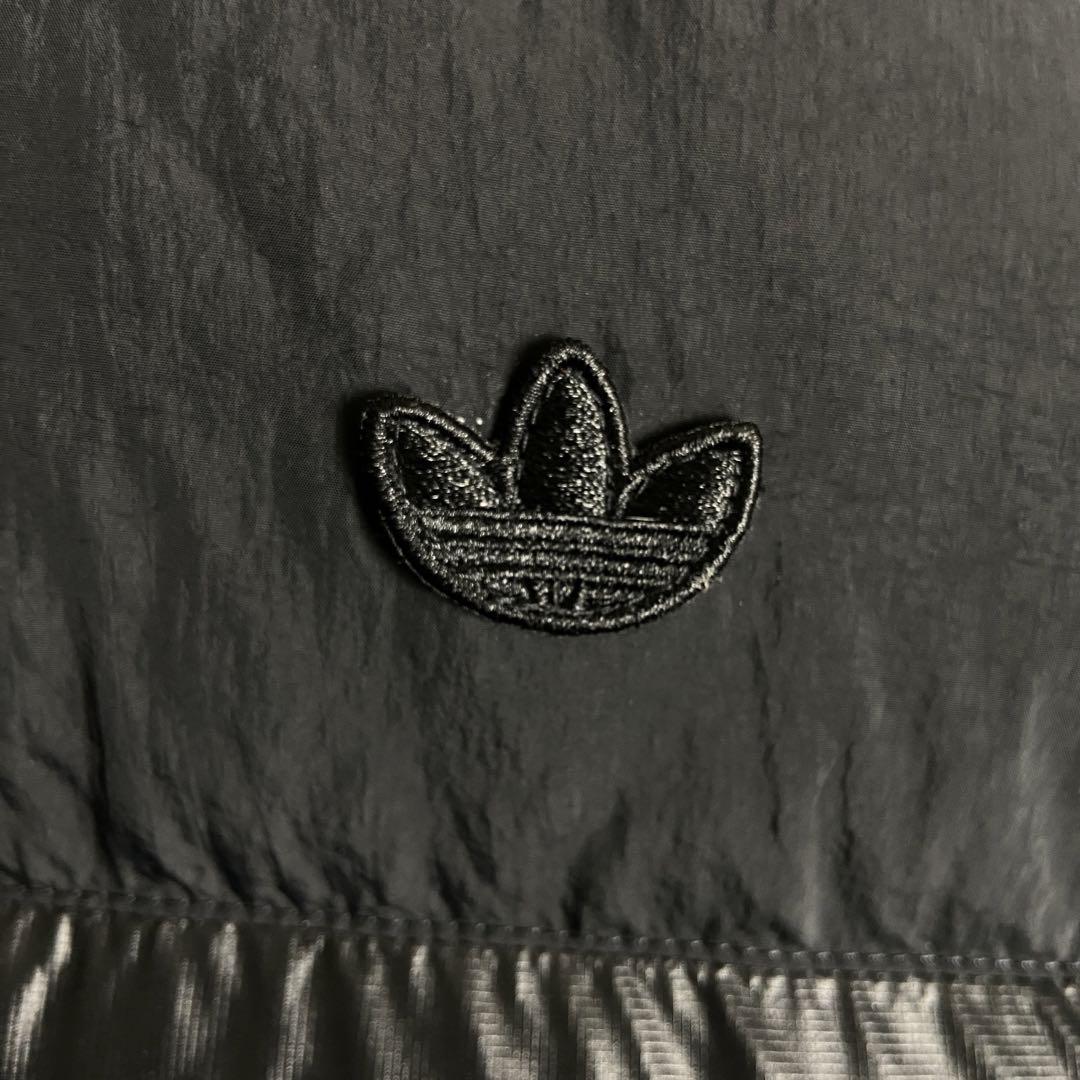 アディダス トレフォイル 刺繍ロゴ ダウンジャケット ブラック L 画像5
