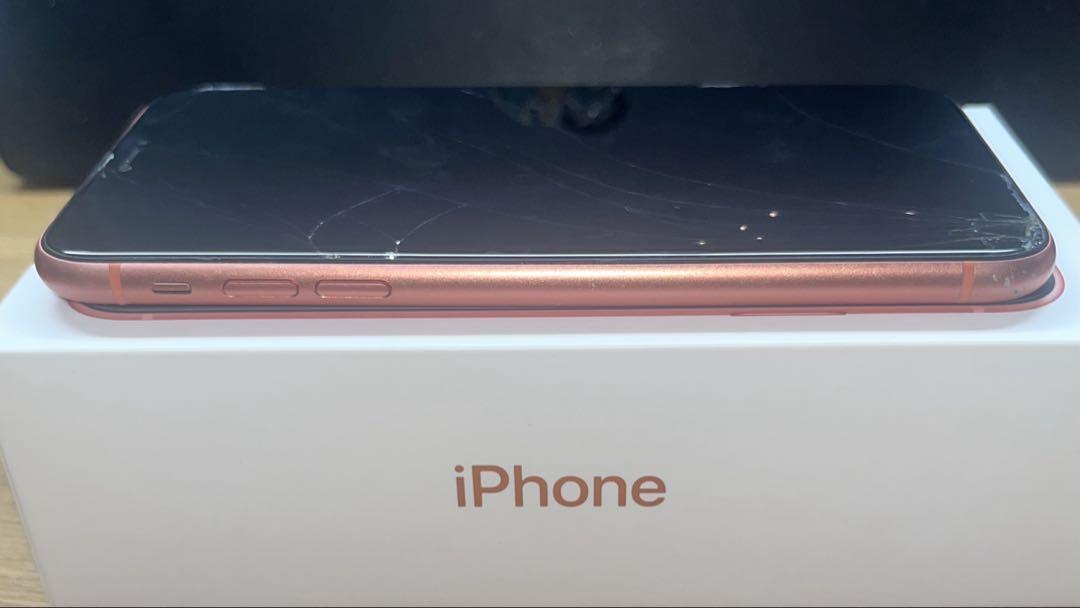 ジャンク品 iPhone XR 128GB コーラル SIMフリー 本体＋箱