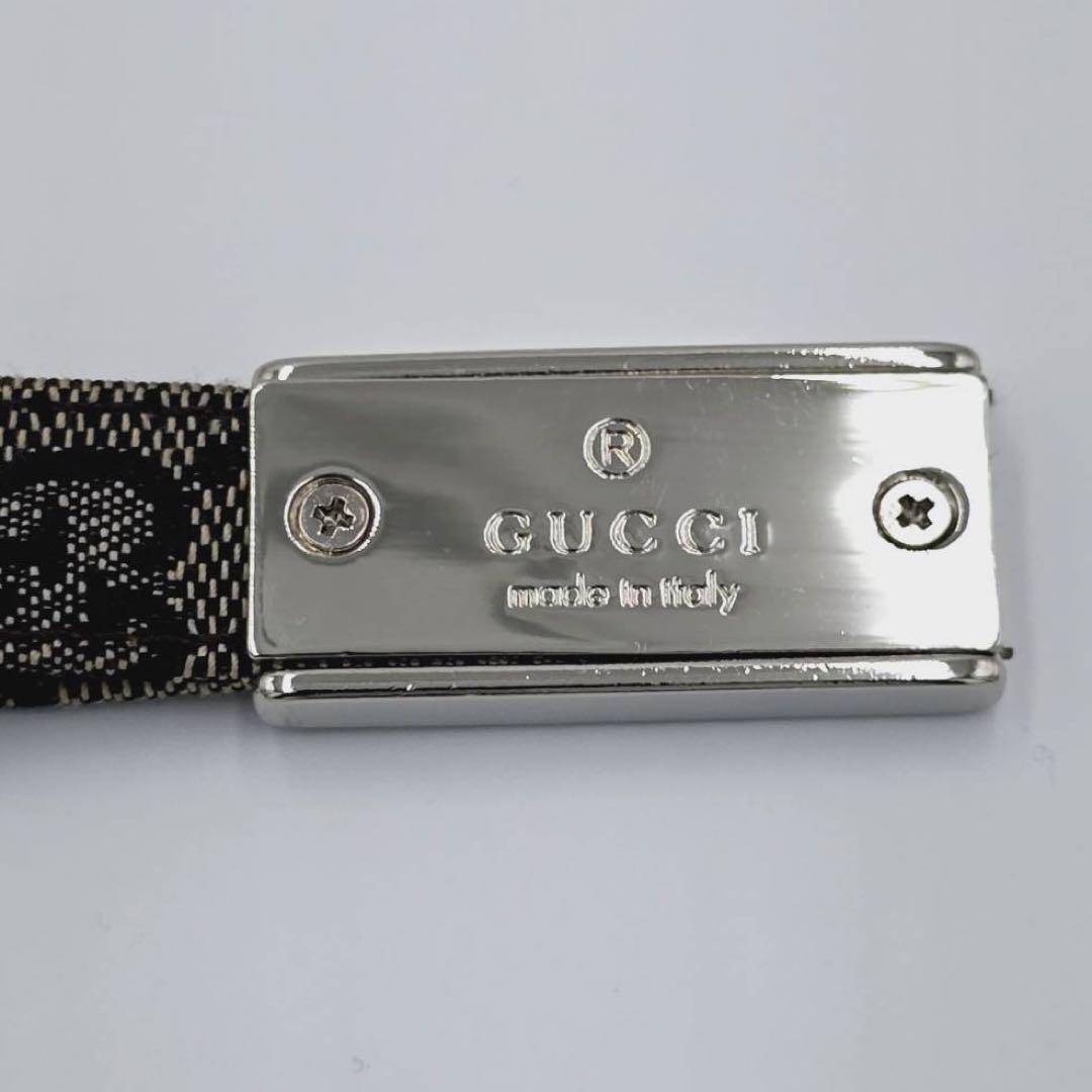 美品★GUCCI★ キーホルダー シグネチャー GGロゴ ブラウン シルバー 箱