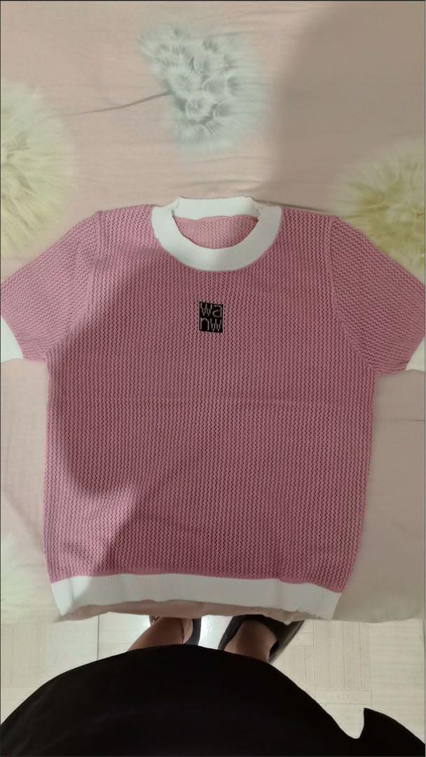 WE ARE ストライプ ピンク Tシャツ