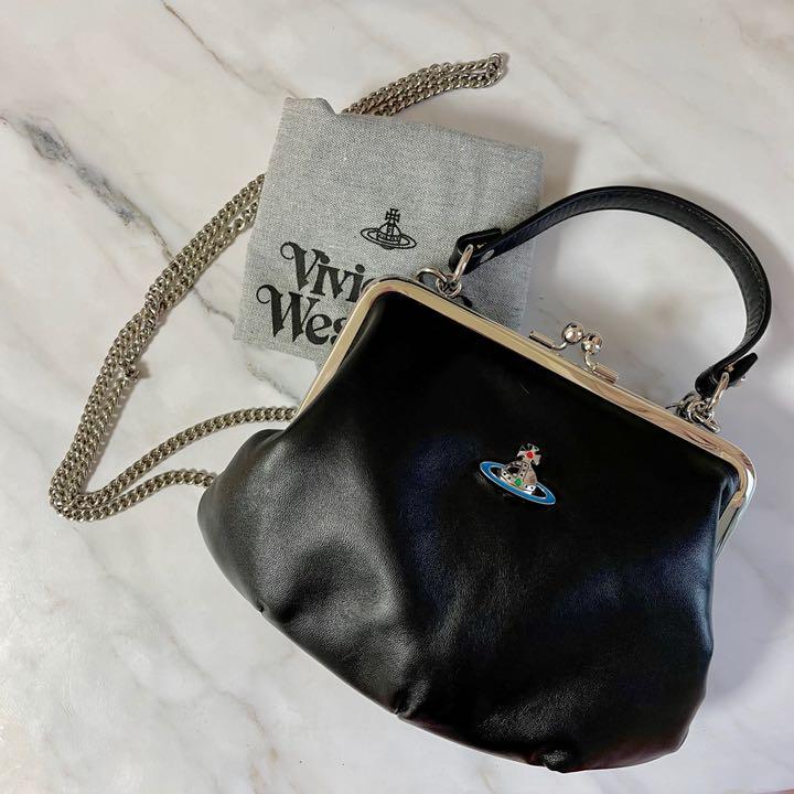 UK発☆Vivienne Westwood☆がま口 レザー ミニショルダー EMMA