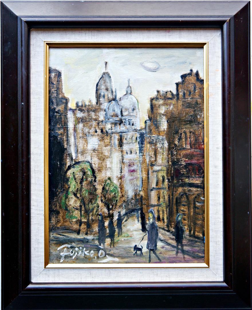 大澤扶二子■パリの街角■額■新品■絵画■油絵■油彩画■風景画■原画■アート■肉筆