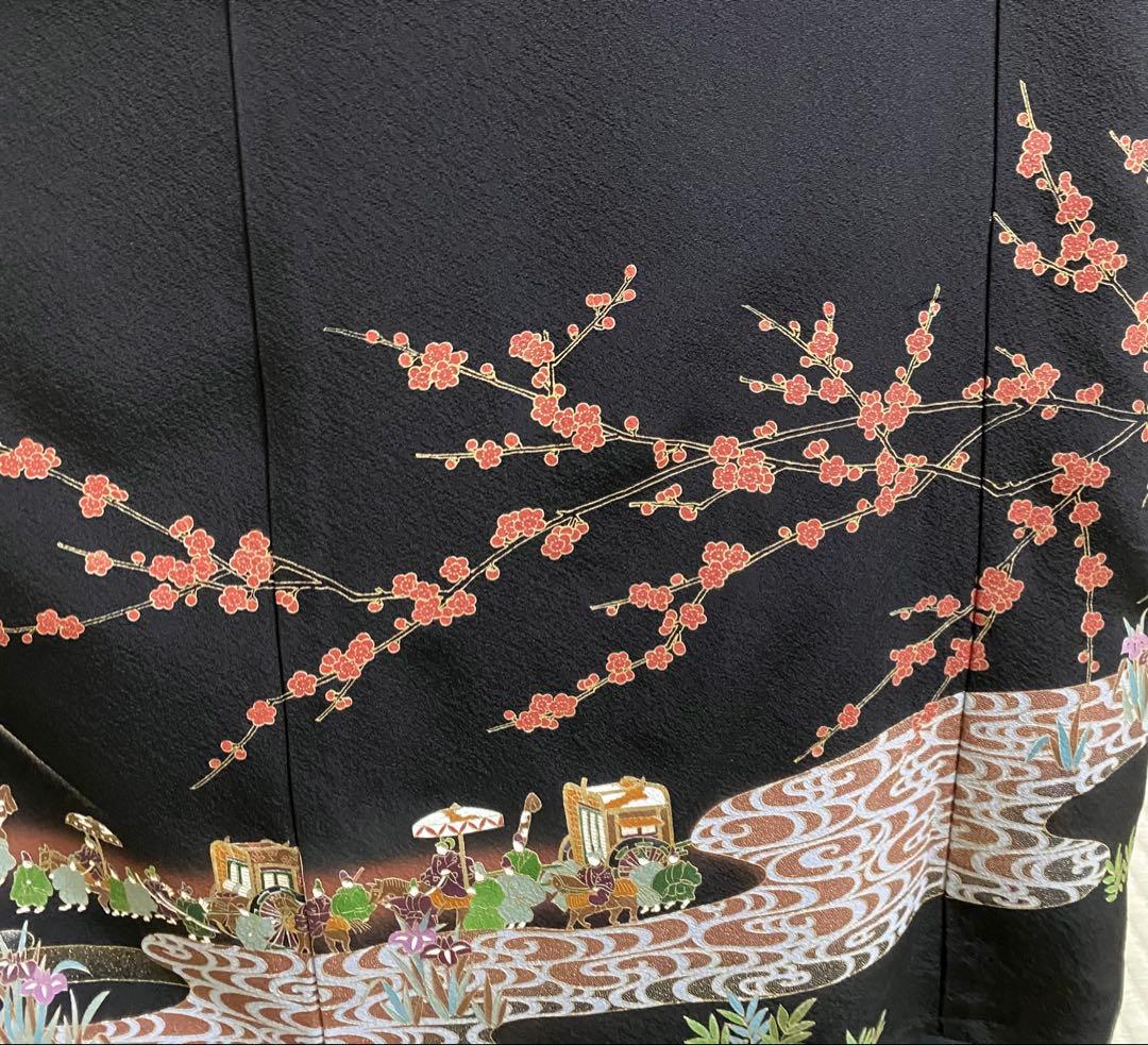 留袖ワンピース 留袖ドレス 着物リメイクロングワンピース ハンドメイド 黒留袖 留袖ワンピース 留袖ドレス 着物リメイクロングワンピース ハンドメイド 黒留袖