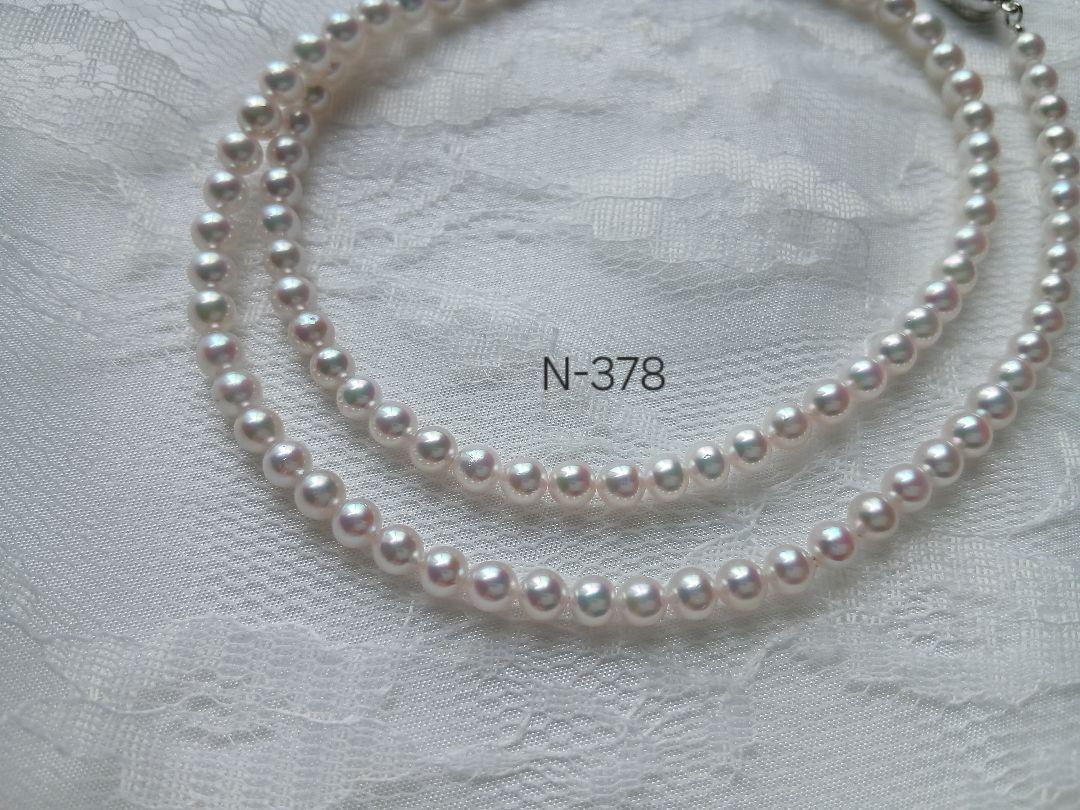 N349高品質アコヤ真珠ハーフ編みベビーパールネックレス3.0〜4.5㎜伊勢志摩 N349高品質アコヤ真珠ハーフ編みベビーパールネックレス3.0〜4.5