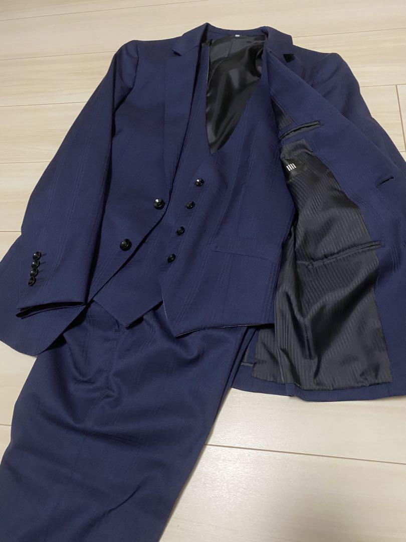 [美品] 3ピース　Y4 スーツセレクト　メンズ　 ネイビー　スーツ