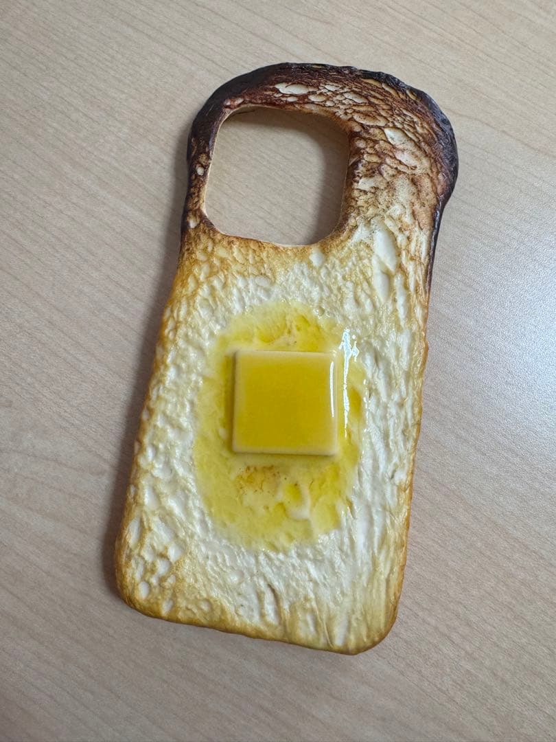 バタートーストiPhone15proケース　食品サンプルiPhoneケース