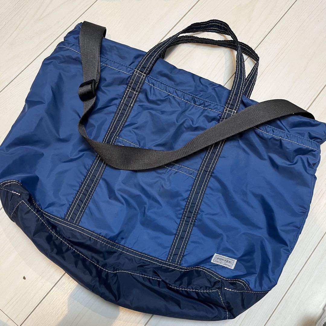 PORTER トートバッグ 青 ナイロン製 日本製