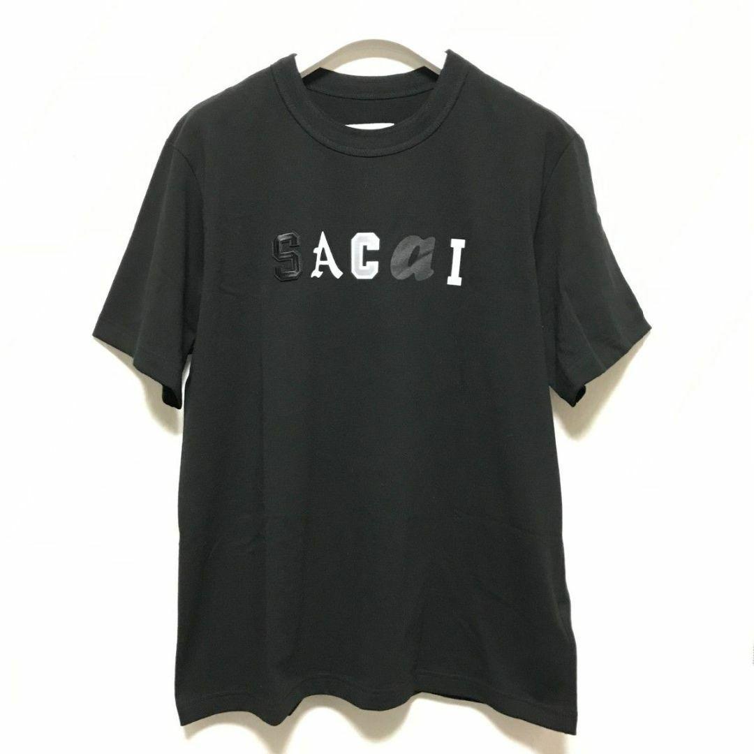 4 黒　SACAI 25SS カプセル T-SHIRTS 刺繍　Tシャツ