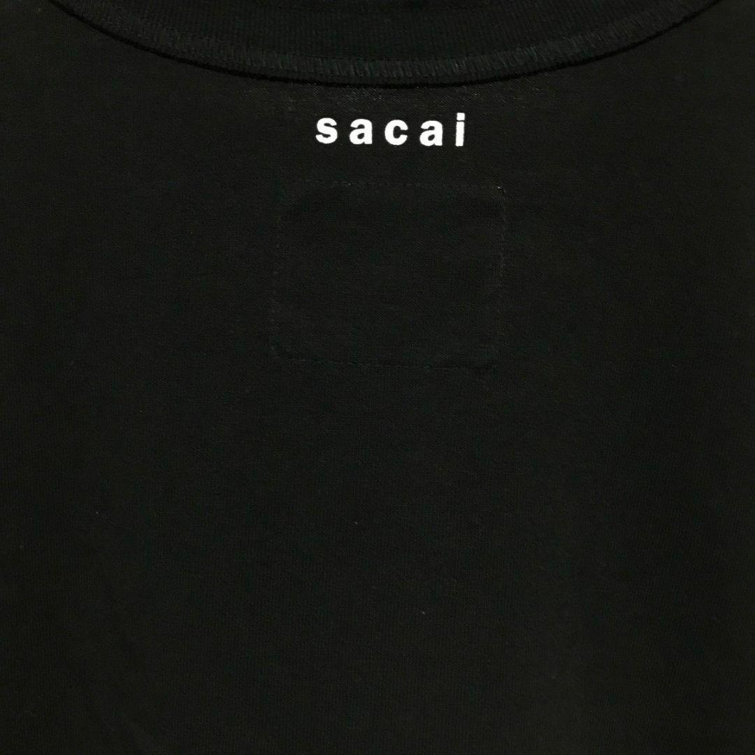 4 黒　SACAI 25SS カプセル T-SHIRTS 刺繍　Tシャツ