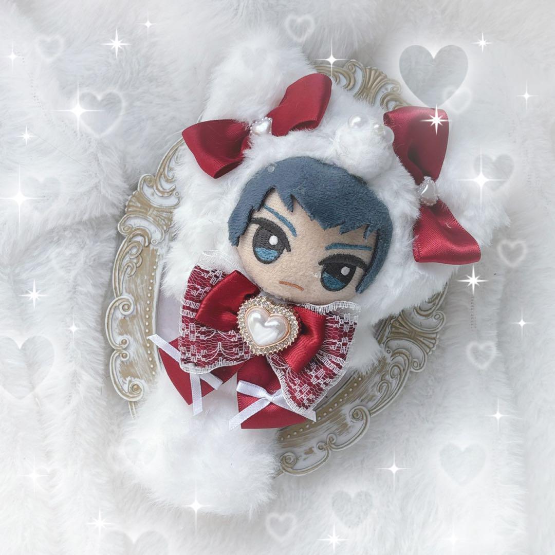 ぬい服】ちびぐるみ 白ふわ×赤ねこ♡ （10cm〜12cm） - メルカリ