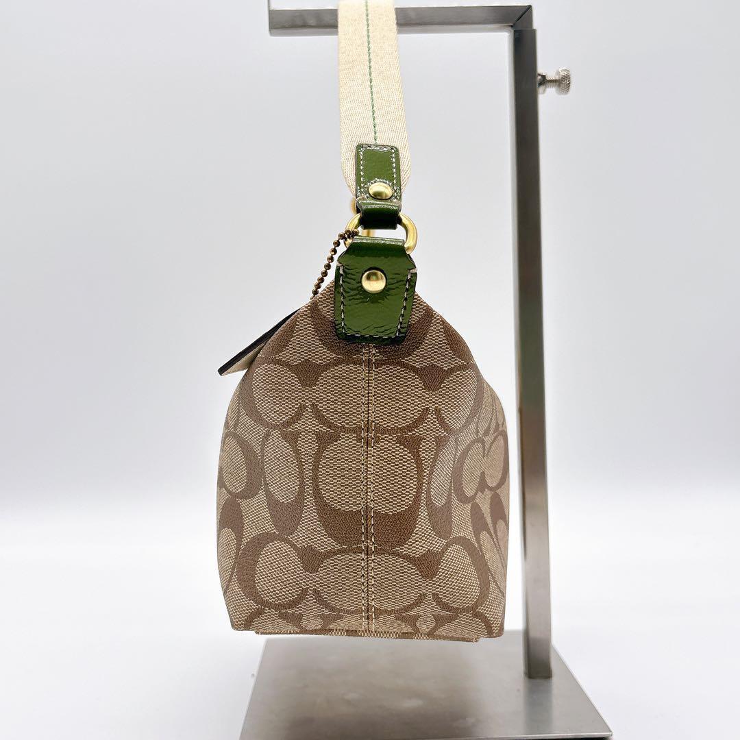 極美品♡COACH アクセサリーポーチ ホース シグネチャー グリーン 極美品♡COACH アクセサリーポーチ ホース シグネチャー