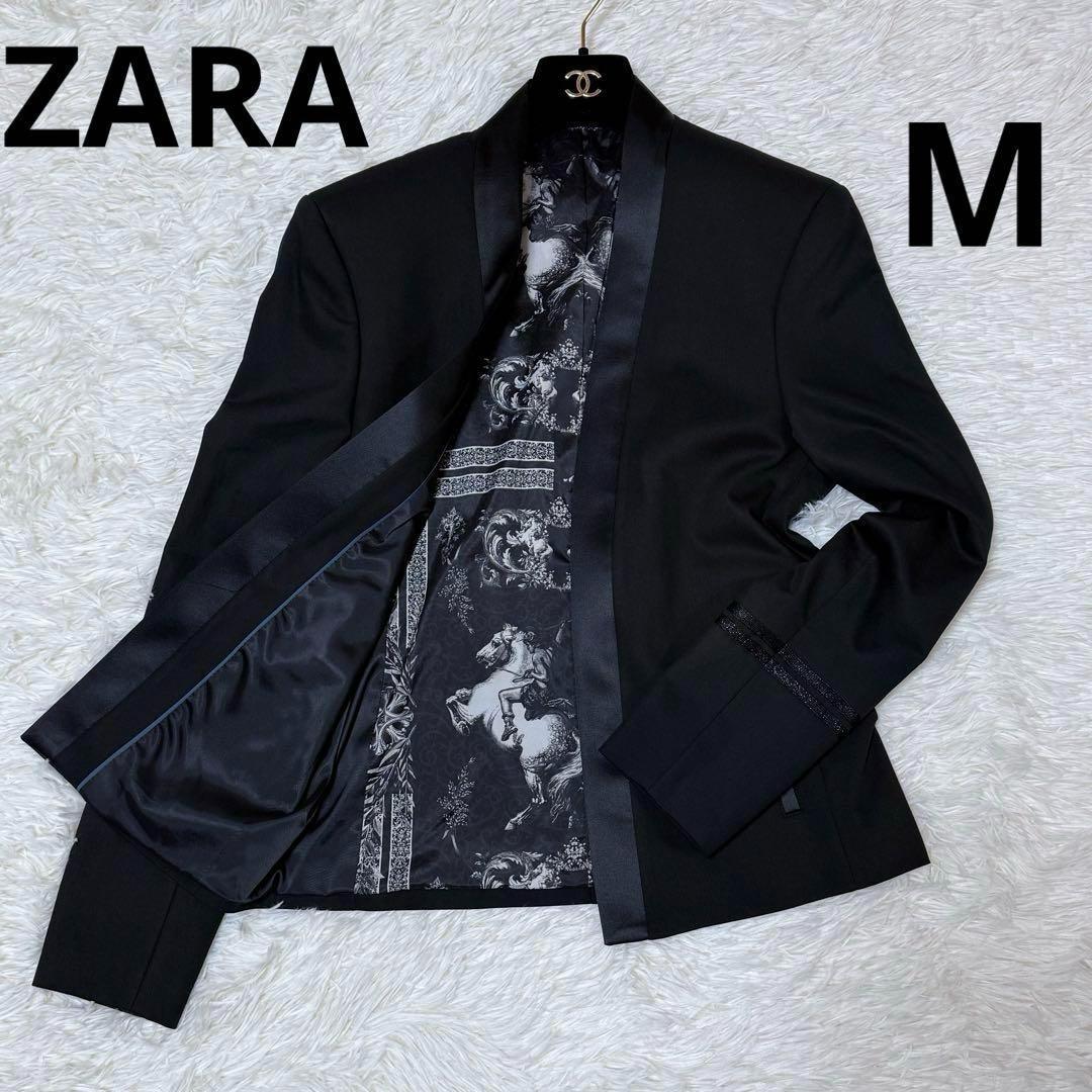 ZARA ブラック ノーカラージャケット 楽天市場】ザラ ノーカラージャケットの通販