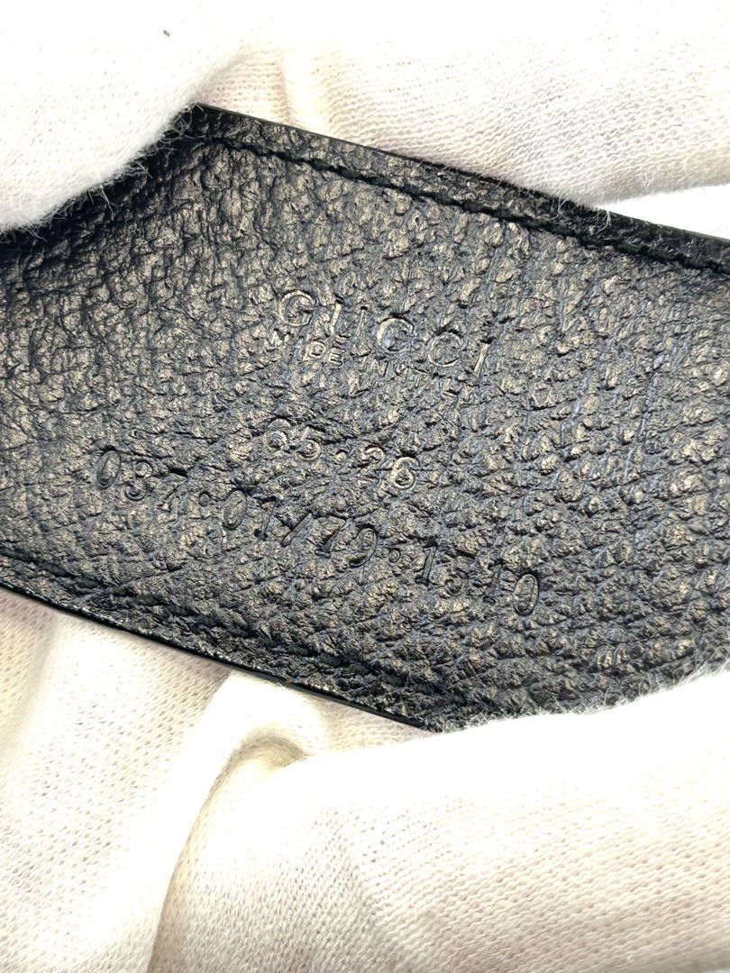 GUCCI グッチ　ベルト　レザー　黒　ゴールド　金具　インターロッキング