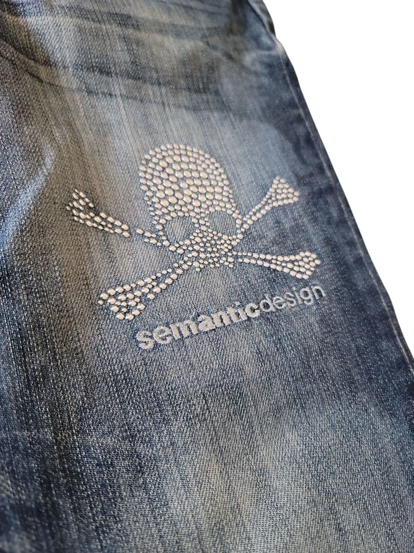 Roen × semantic design skull denim Y2K L