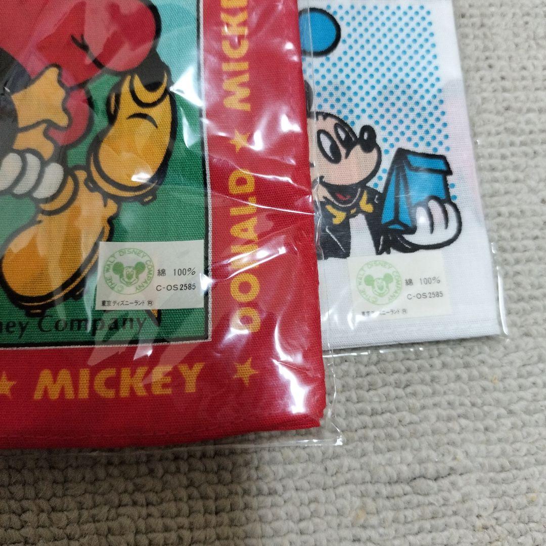 東京ディズニーランド レトロハンカチセット 東京ディズニーランドハンカチ当時物2枚セット【新品未使用品