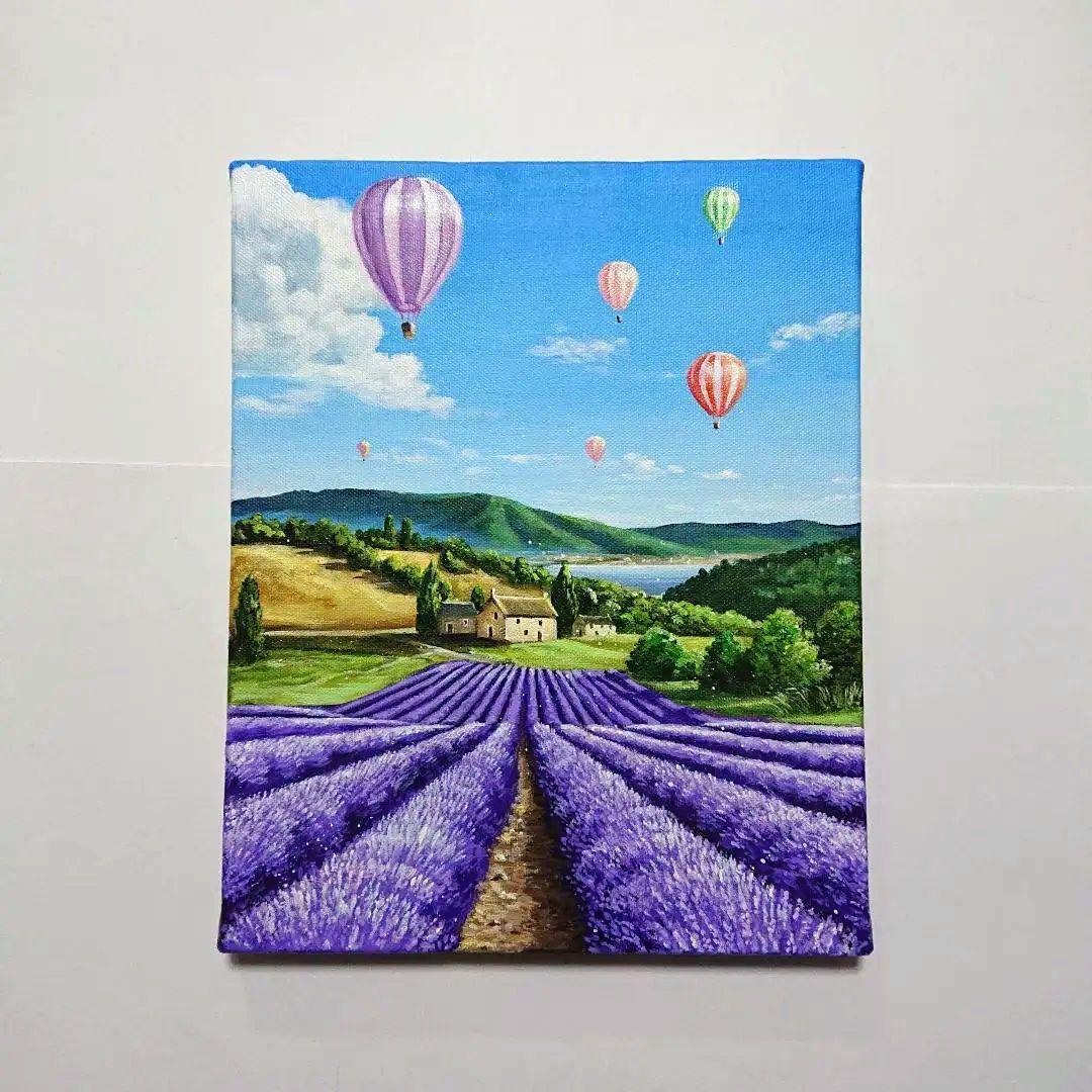 【ラベンダー畑】アクリル画 F3 風景画 絵画 原画 花の絵 ラベンダー畑】アクリル画 F3 風景画 絵画 原画 花の絵 - メルカリ