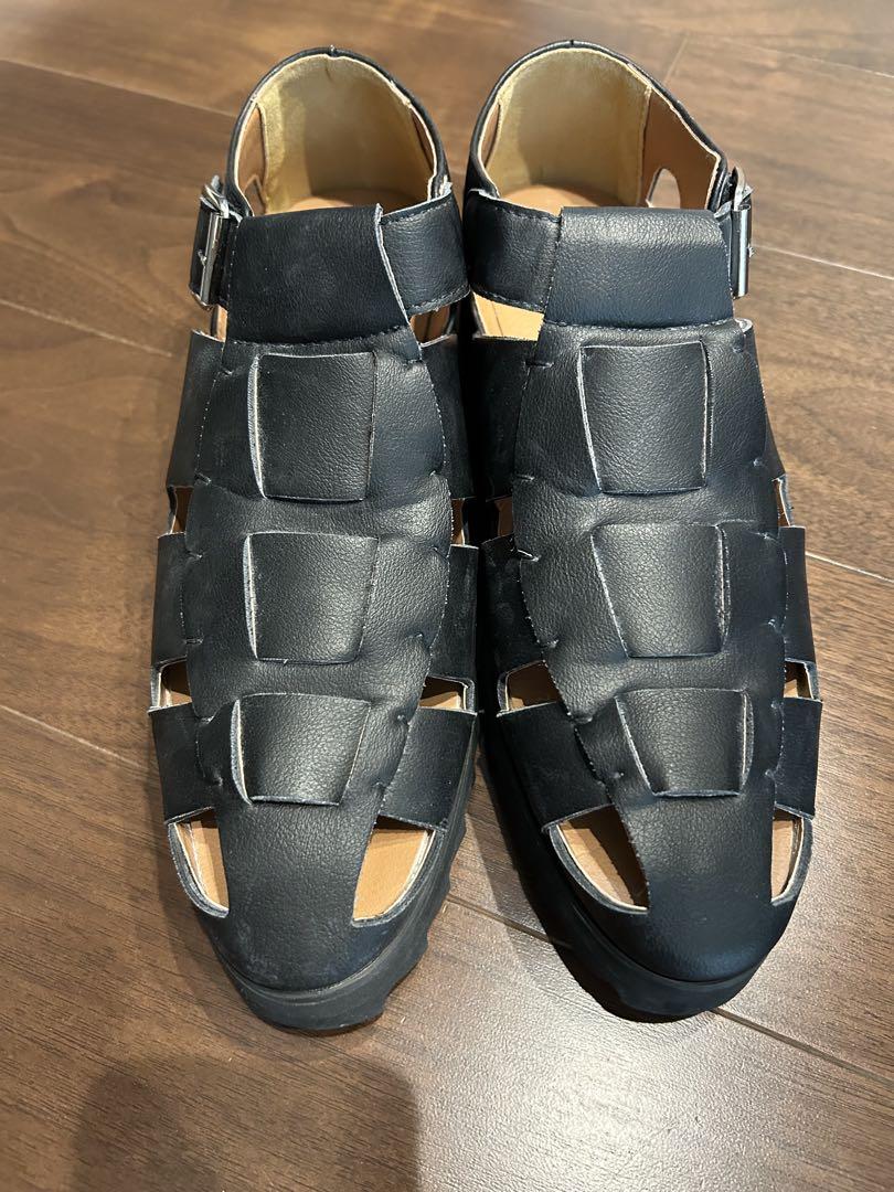 100%正規品 MBスタンダード、レザーグルカサンダル、ブラック - メルカリ 靴