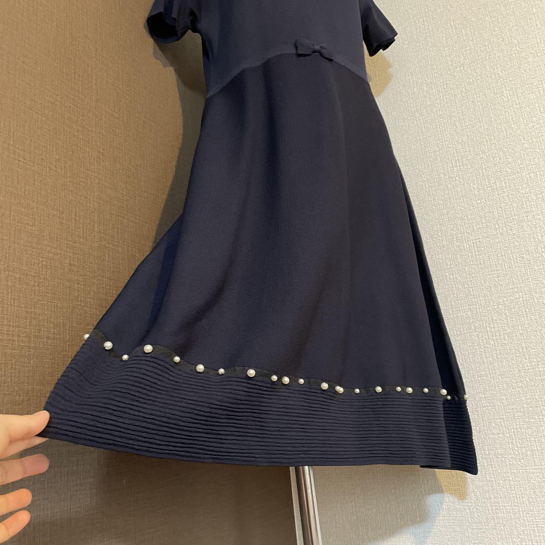 ギャラリービスコンティ　ロングワンピース リボン　パール　フォーマル　ドレス