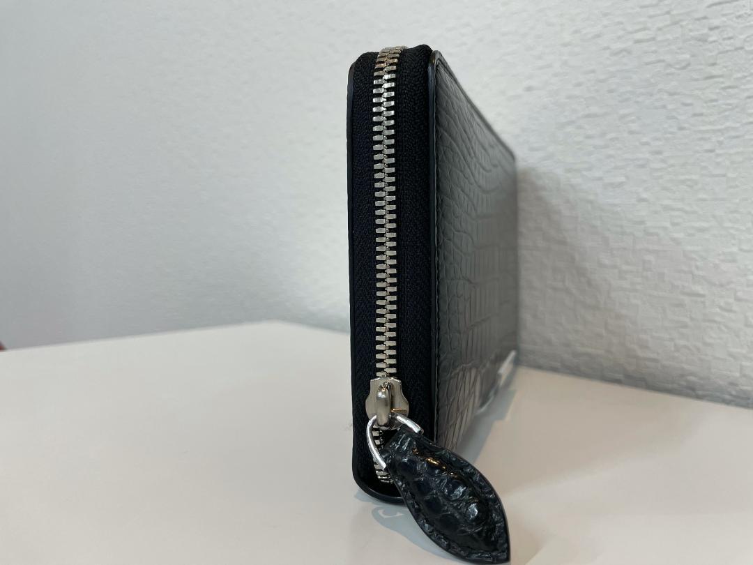 【アウトレット品】クロコダイル　本革　ラウンドＷファスナー長財布　#91148