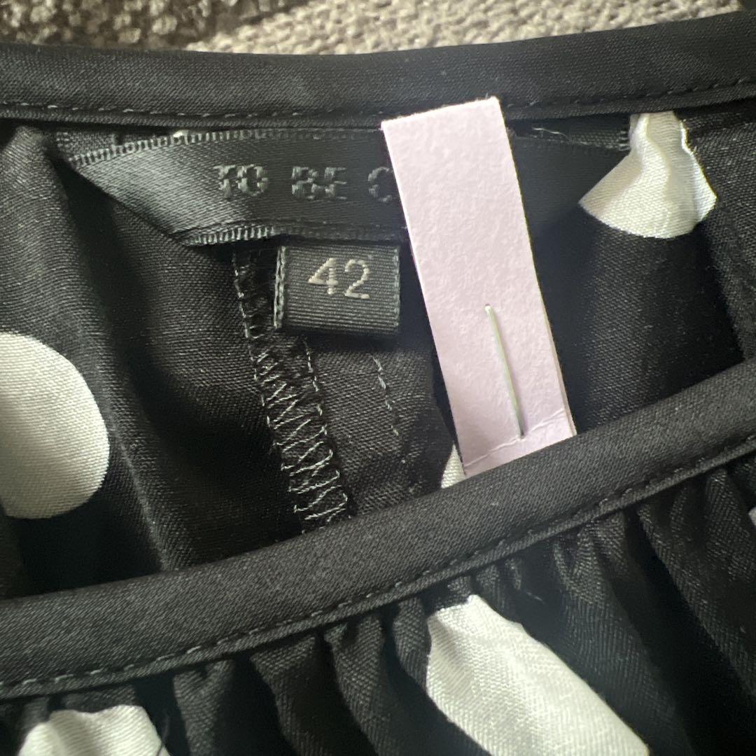 tobechicドット後ろ身頃がリボンで可愛いチュニック ★size42★