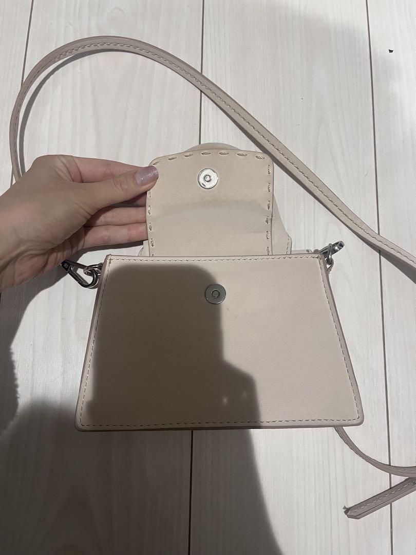 ZARA トップステッチスプリットスエードミニトートバッグ トップステッチスプリットスエードミニトートバッグ - オレンジ