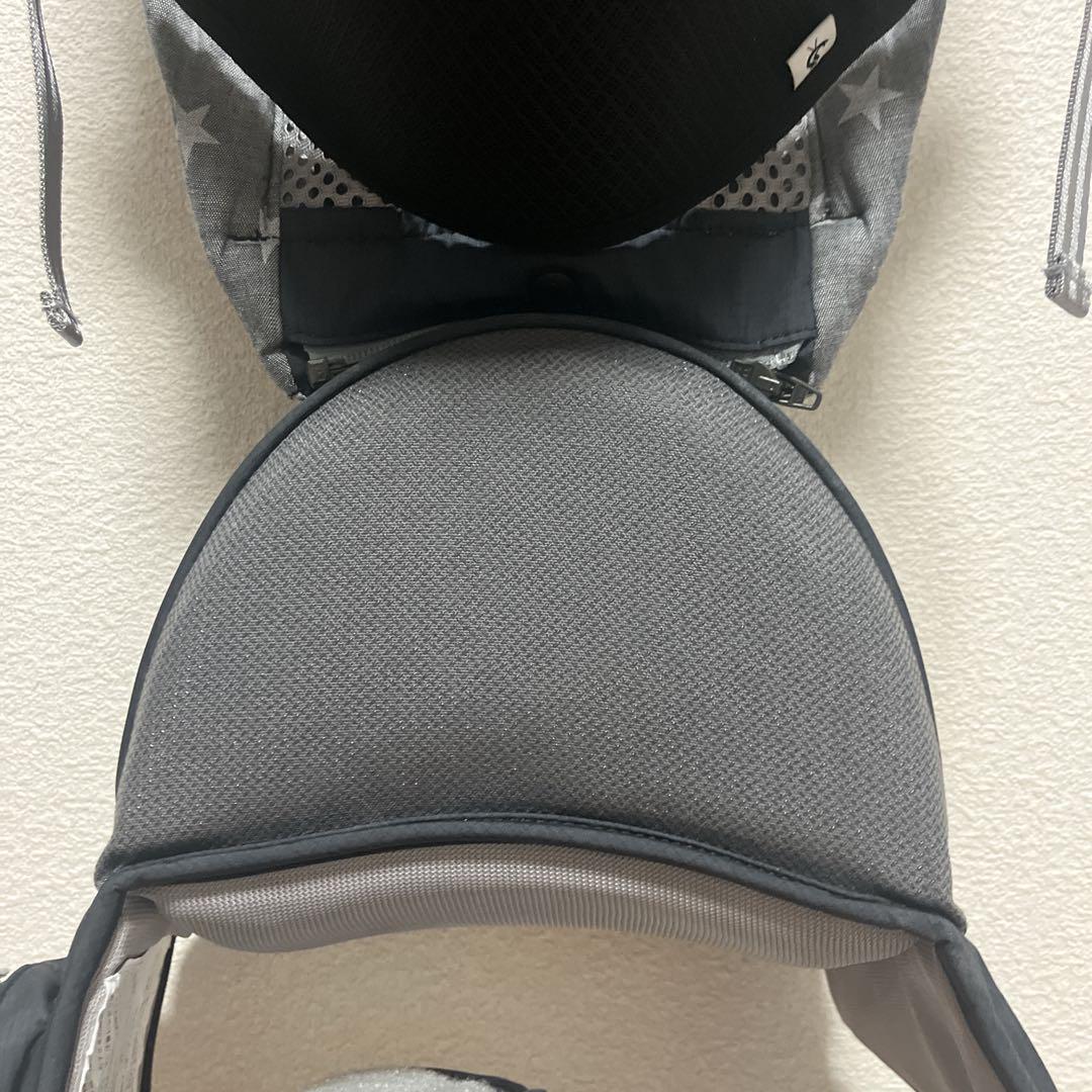 【美品】ミキハウス×ポグネー ベビーキャリア 抱っこひも 星柄 チャコールグレー