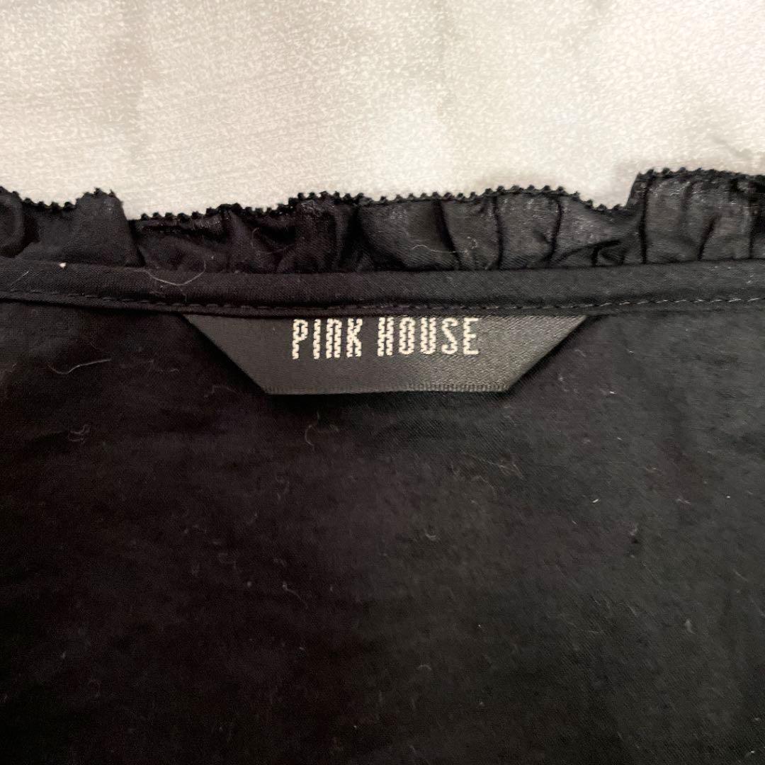 【美品】PINK HOUSE ❤︎ピンクハウス ベスト ブラック フリル Mサイズ