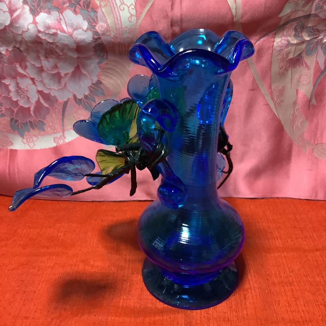 人気新品 工芸品琉球ガラス花瓶 ブルー CeoQa-m53246693042 低価超歓迎