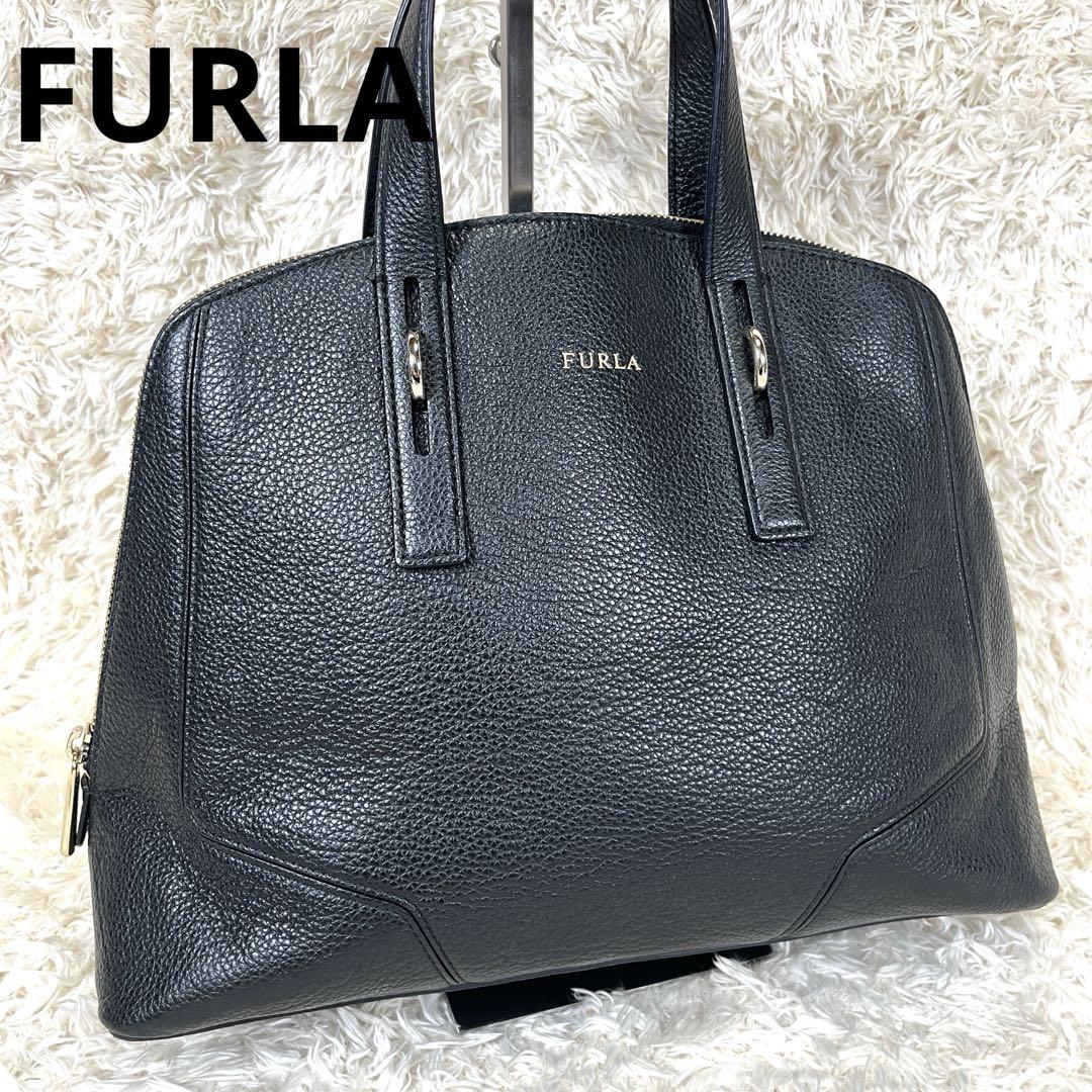 美品✨FURLA フルラ　ハンドバッグ　ブラック　レザー