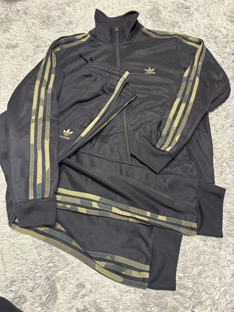 adidas トラックジャケット ジャージ ライン カモフラ ダブルジップ　L