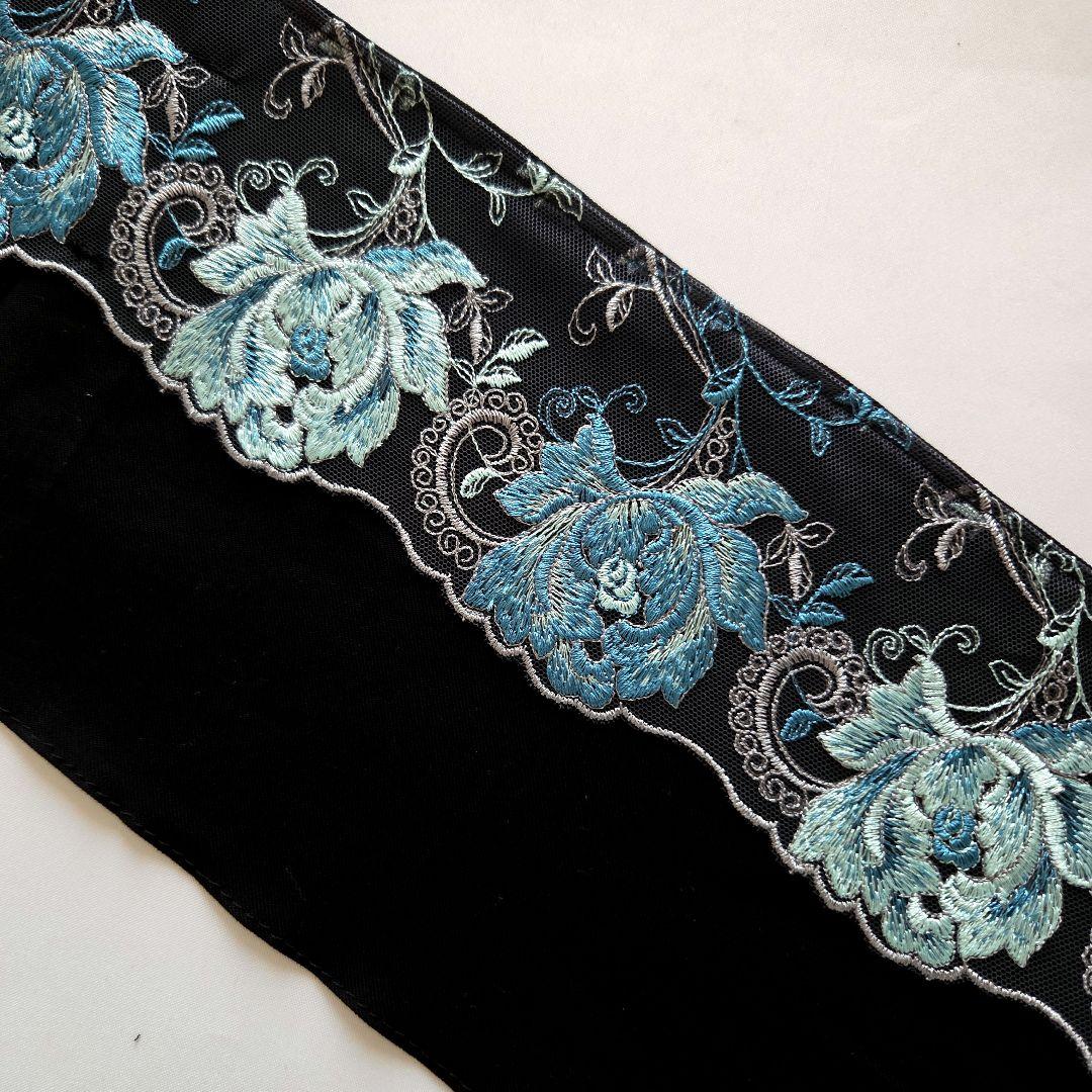 NO.J-57 半襟 半衿 華やか花刺繍レース 成人式 結婚式 NO.J-57 半襟 半衿 華やか花刺繍レース 成人式 結婚式