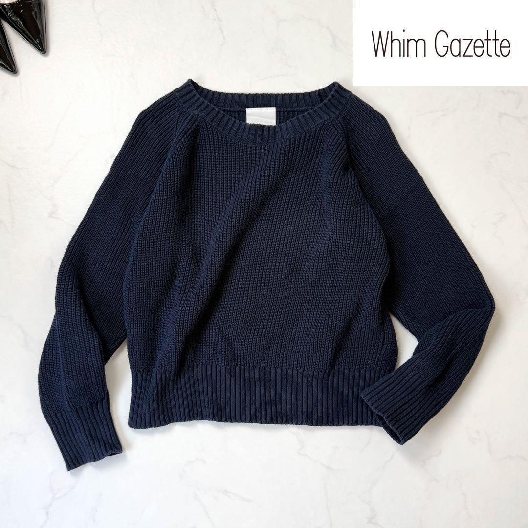 Whim Gazette ラグランクルーネックニットセーター 728