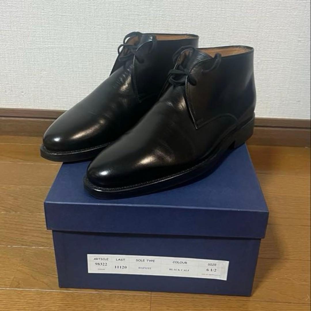 ジャランスリワヤ チャッカブーツ 98322 黒 UK6.5 25.5 レザー25.5cm JALAN SRIWIJAYA