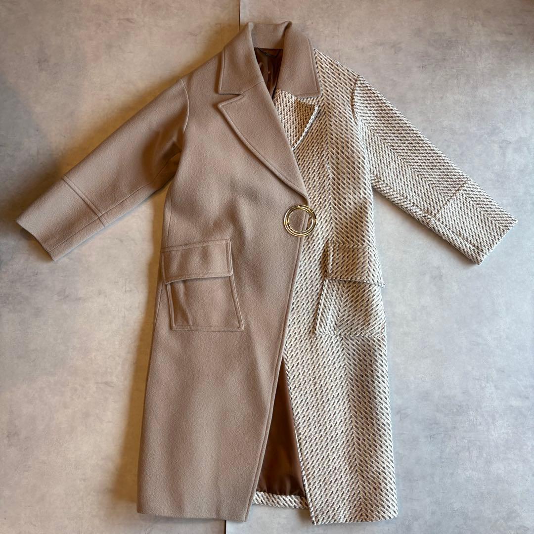 リリーブラウン ツイードチェスターコート ページュ SIZE Lily Brown