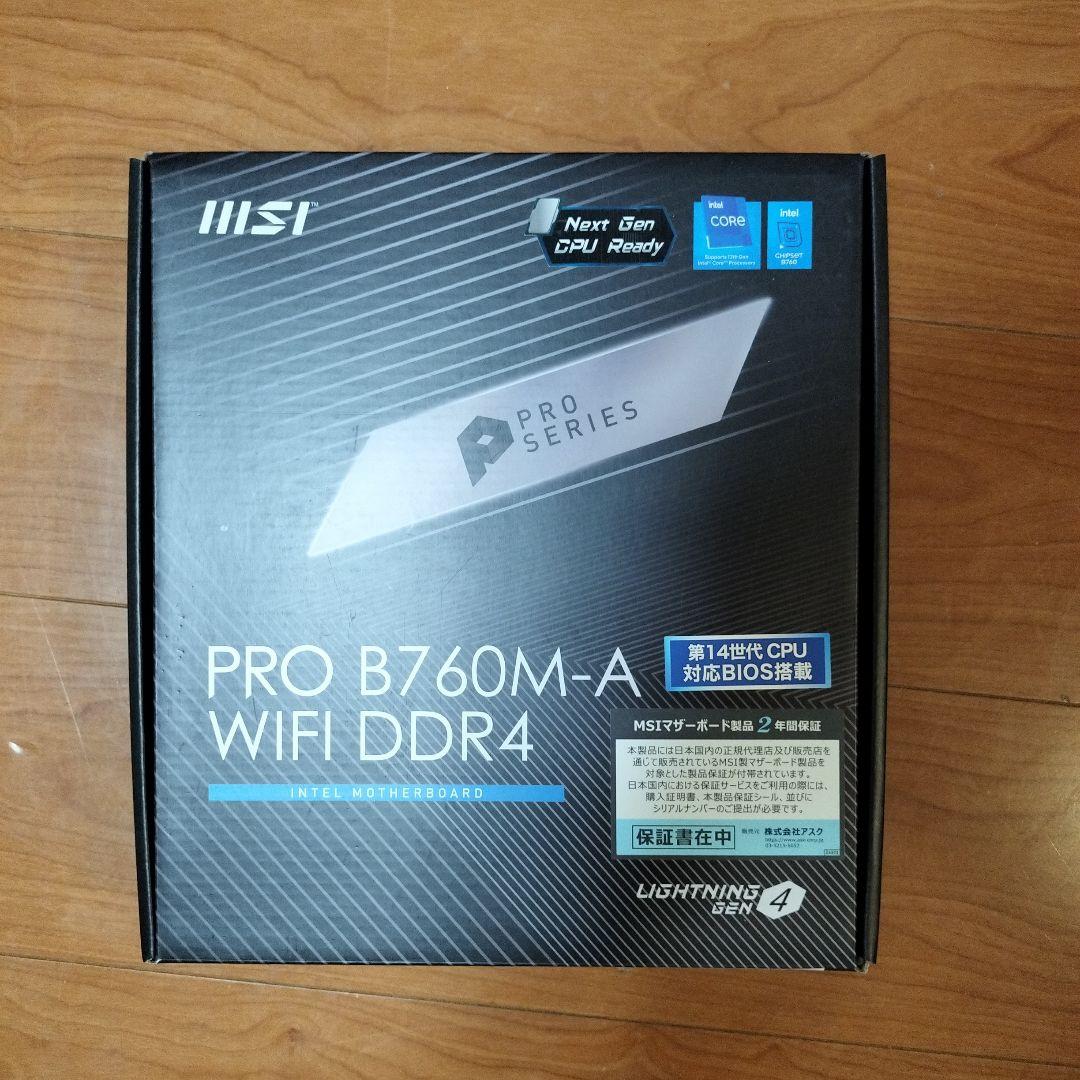 マザーボード i5 12400+msi pro b760m-a wifi ddr4+16GB