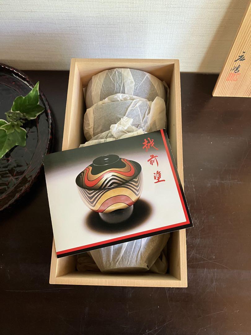 越前塗 越前漆器 金蒔絵 吸物椀 蓋付椀 お椀 5客 伝統工芸品