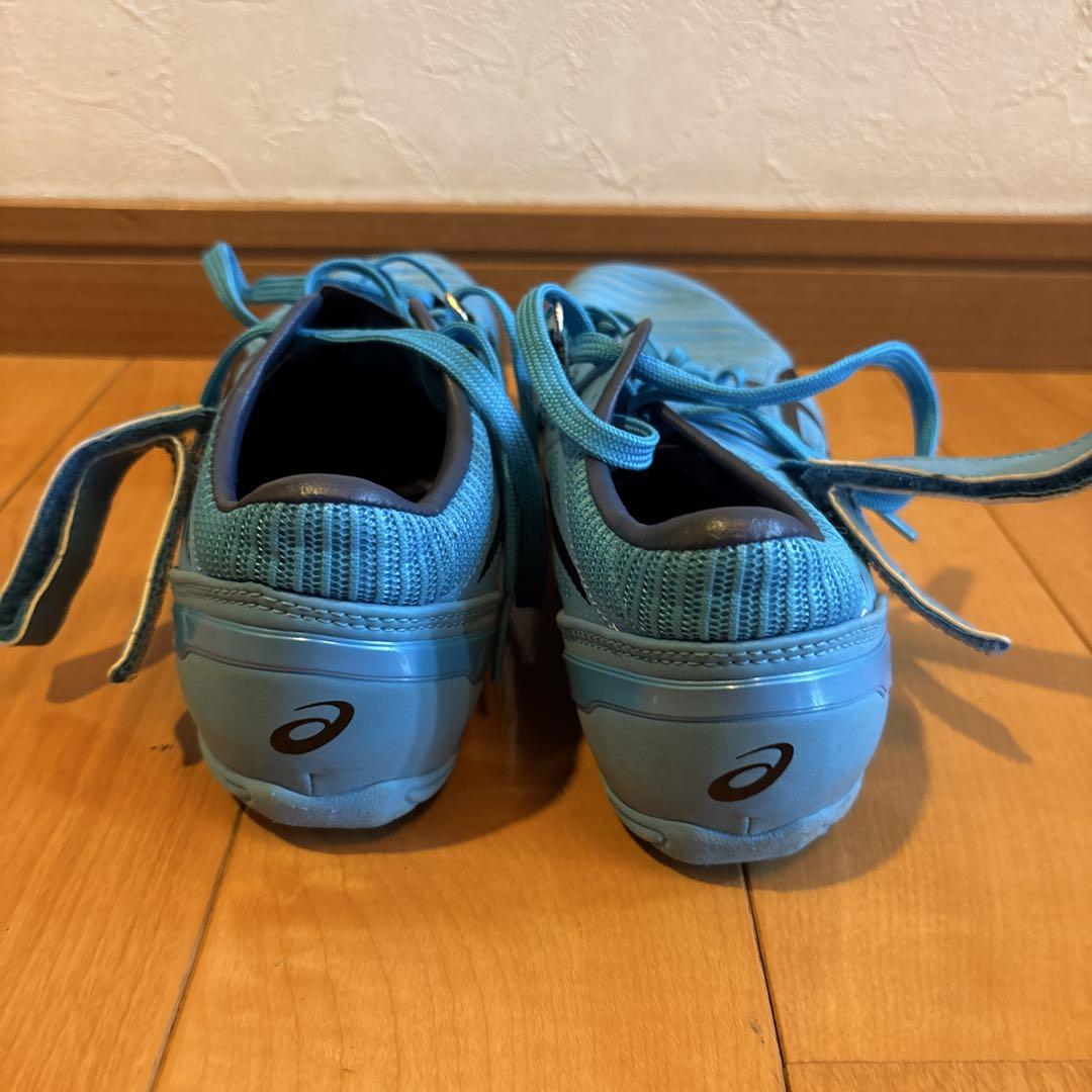 【美品】asics スパイク　SPBLADE 短距離用　水色　24センチ