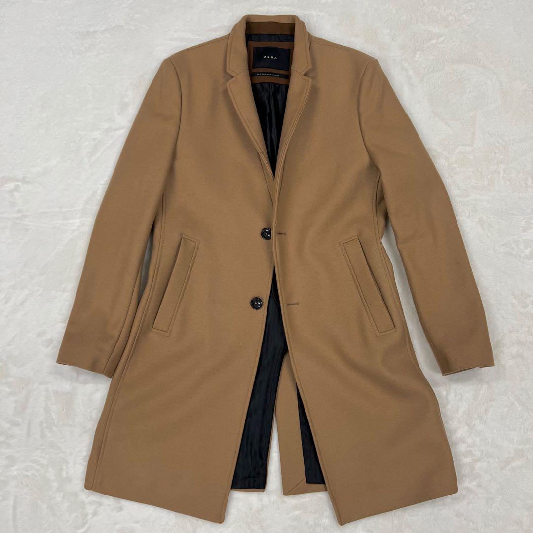 【極美品】ZARA チェスターコート ロングコート キャメル