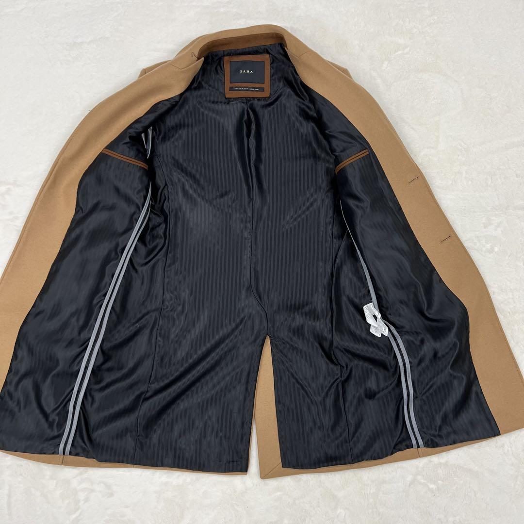 【極美品】ZARA チェスターコート ロングコート キャメル