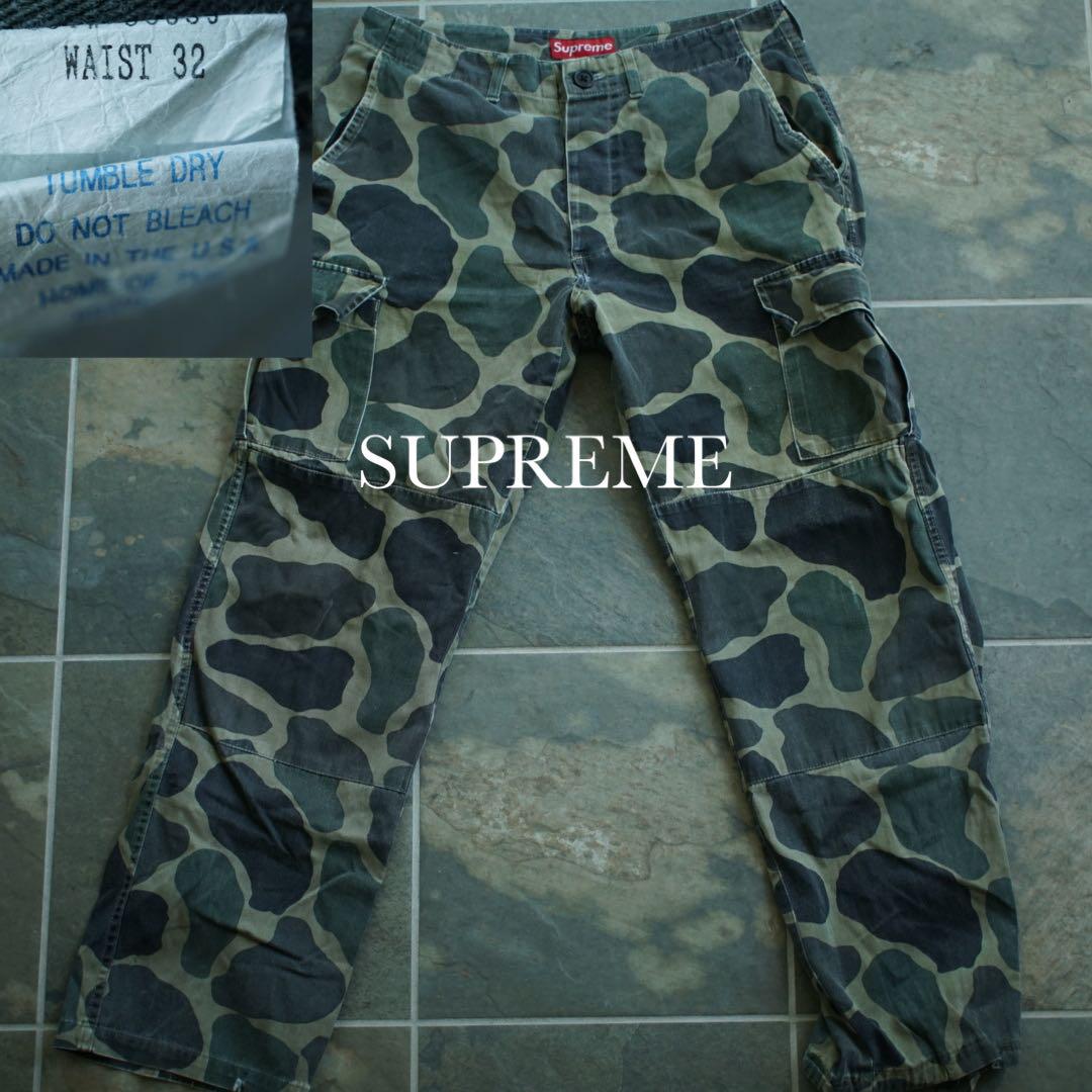 00s Old Supreme 紙タグ カーゴパンツ USA製 迷彩 初期 32