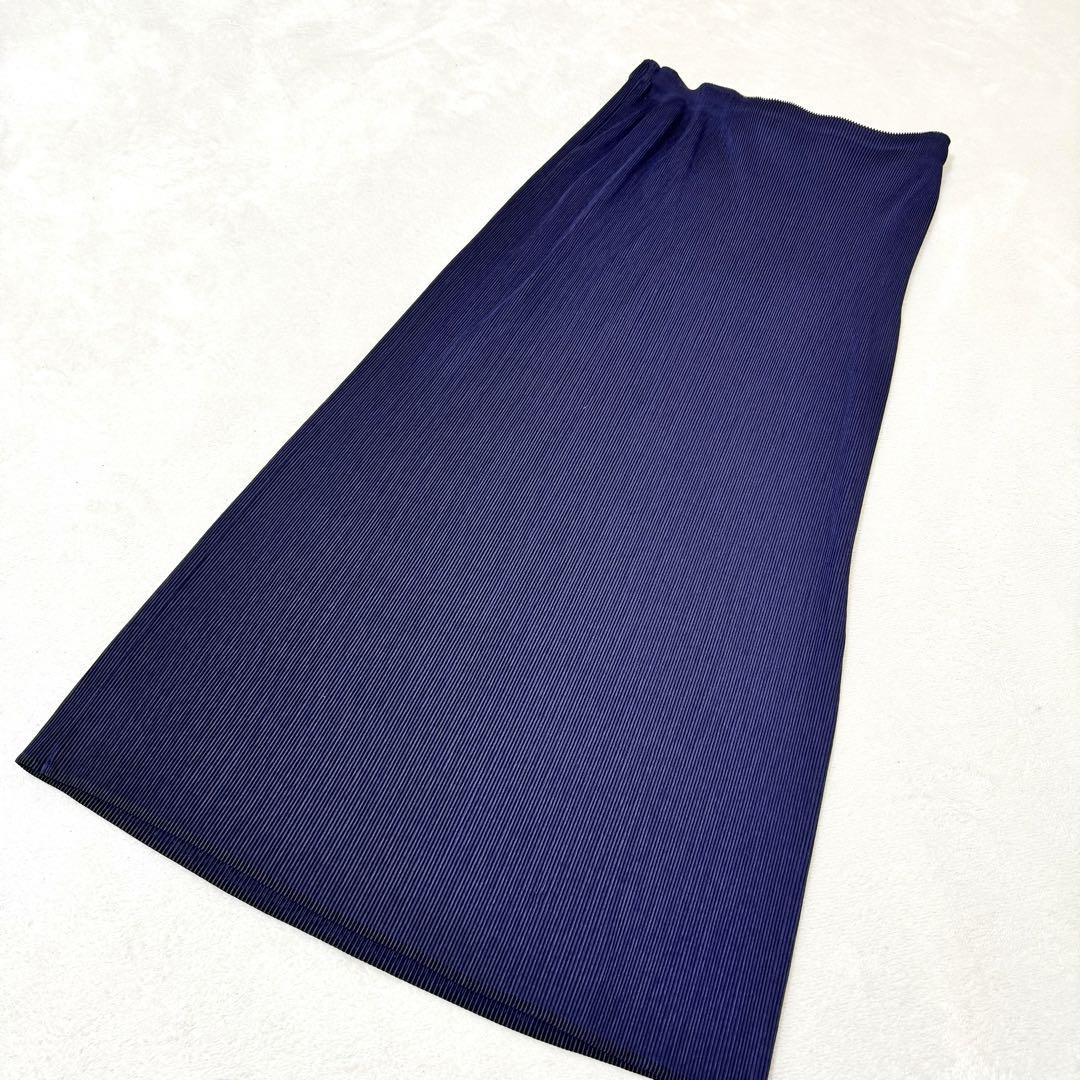 極美品✨ISSEY MIYAKE プリーツ　マキシ丈　はフレアスカート　パープル