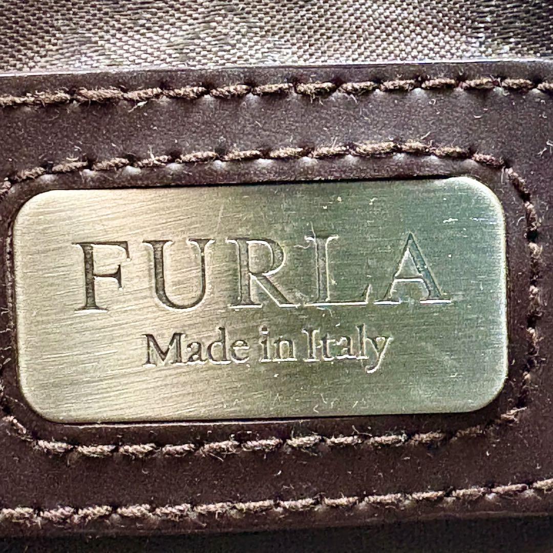 【FURLA】フルラ　トートバッグ　ハンドバッグ　カゴバッグ　籠バッグ　薄茶色