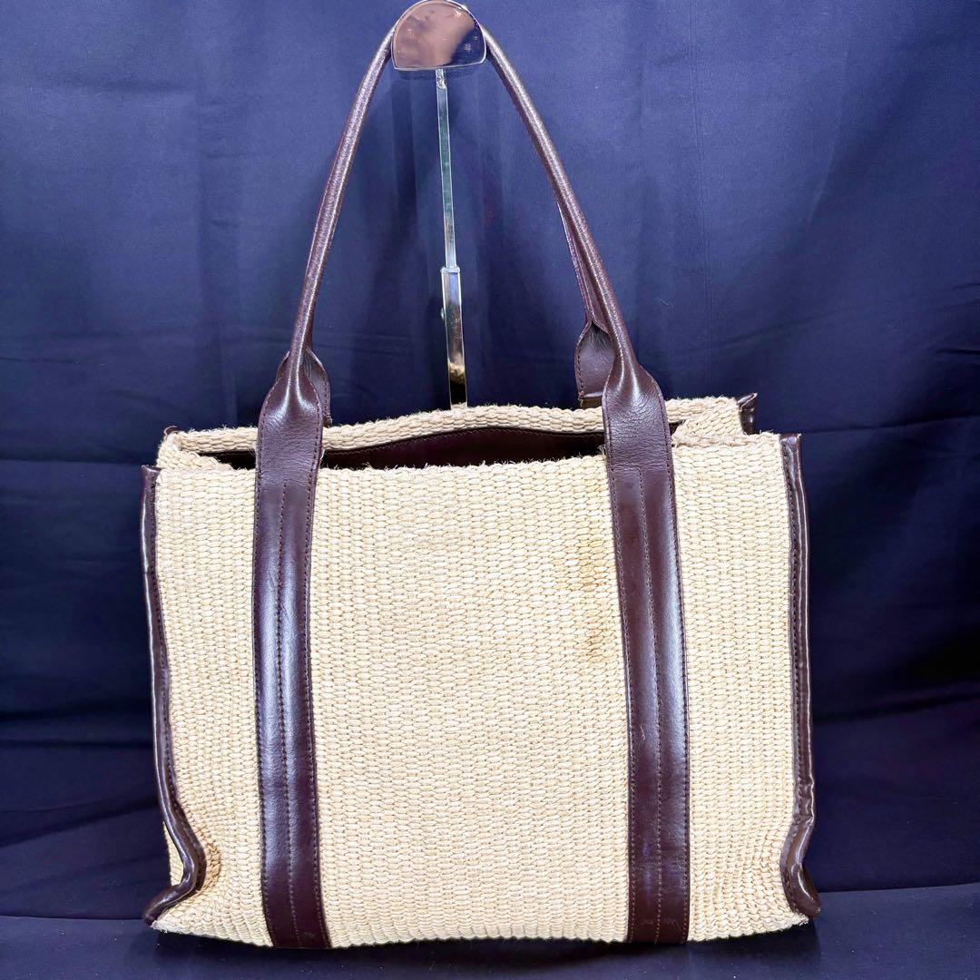 【FURLA】フルラ　トートバッグ　ハンドバッグ　カゴバッグ　籠バッグ　薄茶色