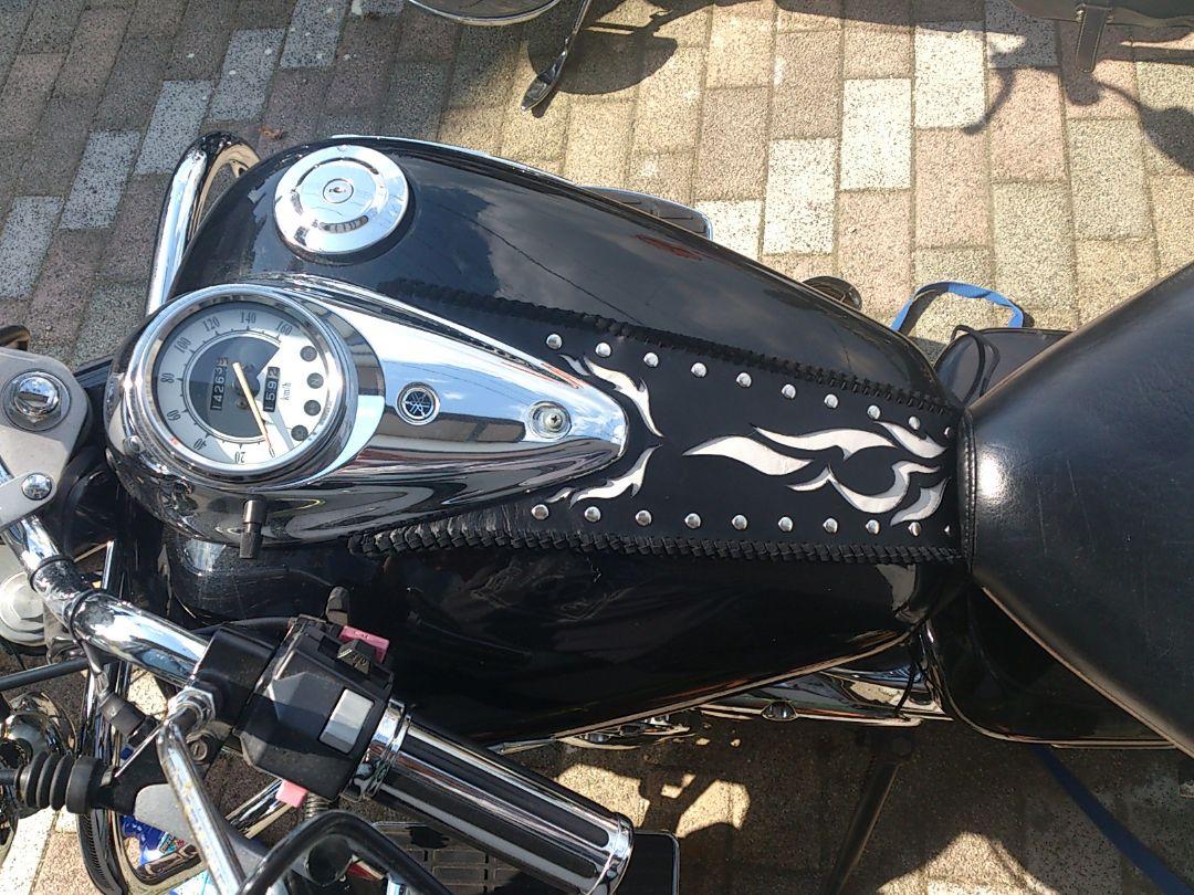 ドラッグスター250/400/400C ファイヤー柄タンクビブ レッド