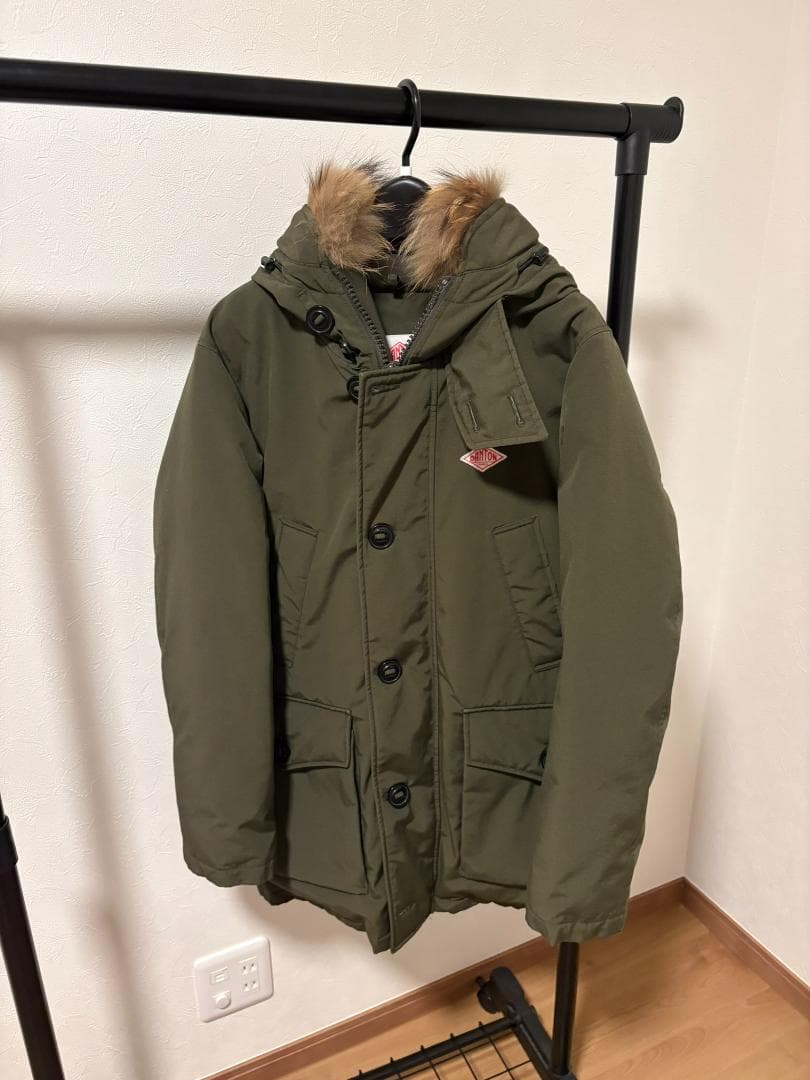 DANTON ダウン ダントン カーキ オリーブ ファー サイズ40