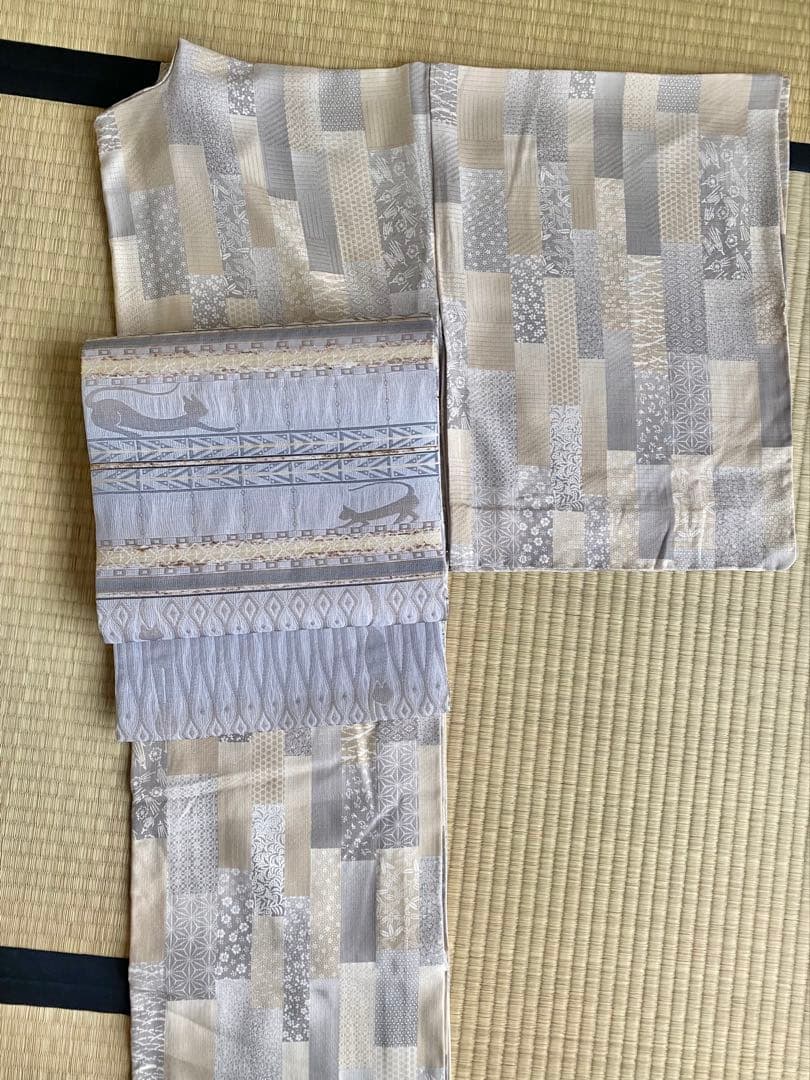 単衣小紋　絽　型染め