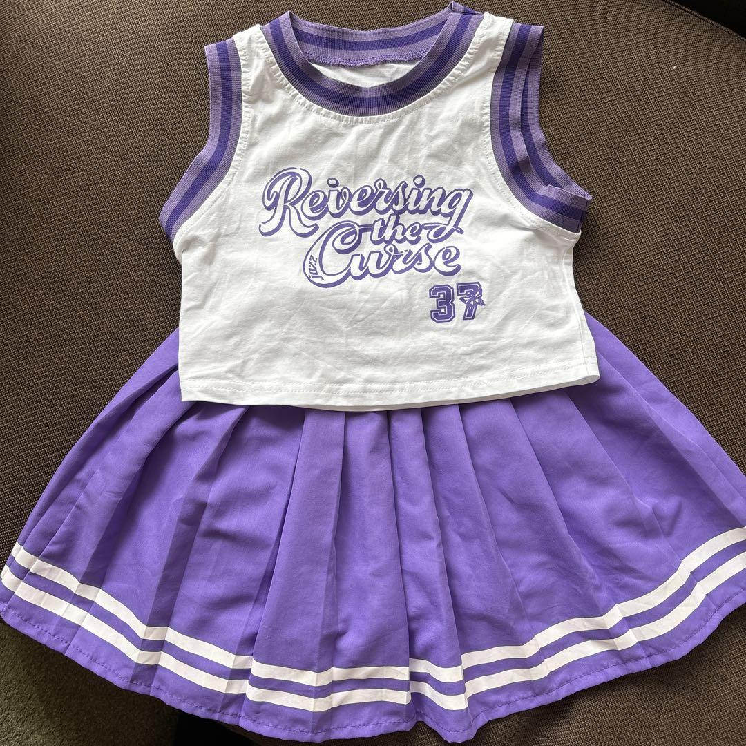 キッズチア　ユニフォーム 130 子供 チアガール衣装 ダンス衣装 キッズ チア 女の子 男の子