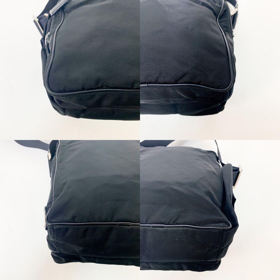 【美品】PRADA プラダ アマゾン型ショルダーバッグ 三角ロゴ 黒 保存袋付